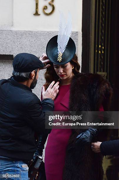 Blanca Suarez is seen during the filming of 'Lo Que Escondian Sus Ojos' Tv serie on January 26, 2016 in Madrid, Spain.