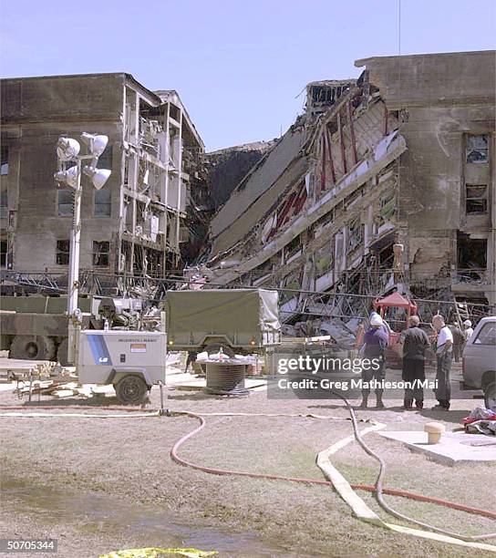 Urban Search and Rescue technical teams beginning the process of evaluating how to secure the crash site at the Pentagon. This will create a safer...