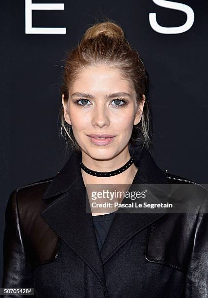 Elena Perminova attends the Elie Saab Spring Summer 2016 show as part of Paris Fashion Week on January 27, 2016 in Paris, France.
