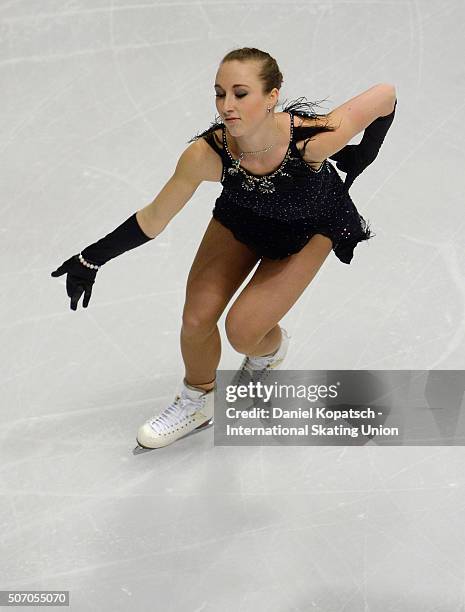 Nathalie Weinzierl of Germany performs during the Ladies Short Program during day one of the ISU European Figure Skating Championships 2016 on...