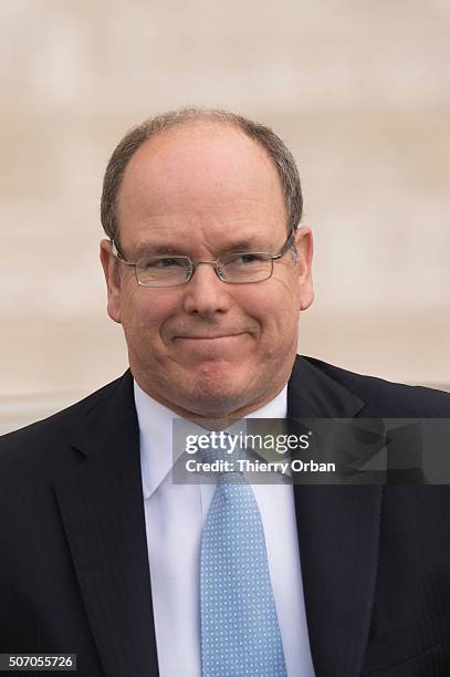 Prince Albert II of Monaco attend the Ceremony Of The Sainte-Devote . Sainte devote is the patron saint of The Principality Of Monaco and France's...