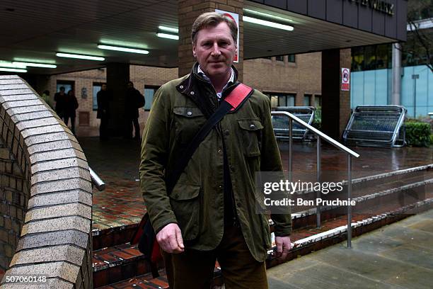 Defendant Terry Farr departs Southwark Crown Court on January 27, 2016 in London, England. Six brokers are facing charges of rigging Libor, a...