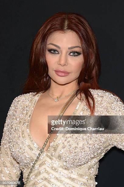 Haifa Wehbe attends the Elie Saab Haute Couture Spring Summer 2016 show as part of Paris Fashion Week on January 27, 2016 in Paris, France.