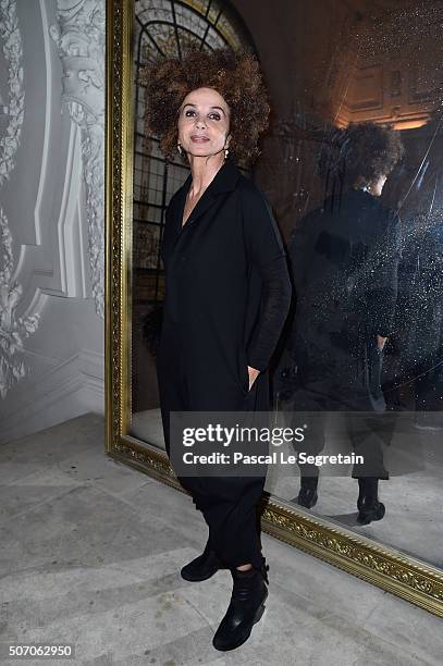 Victoria Abril attends the Jean Paul Gaultier Spring Summer 2016 show as part of Paris Fashion Week on January 27, 2016 in Paris, France.