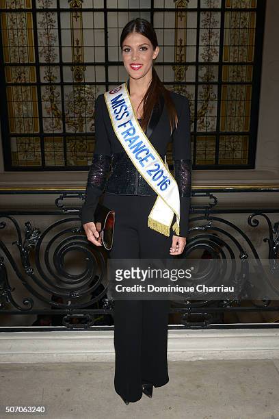 Iris Mittenaere Miss France 2016 attends the Jean-Paul Gaultier Haute Couture Spring Summer 2016 show as part of Paris Fashion Week on January 27,...
