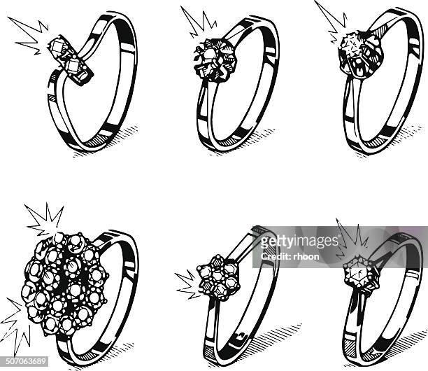 stockillustraties, clipart, cartoons en iconen met diamond ring - jewelry