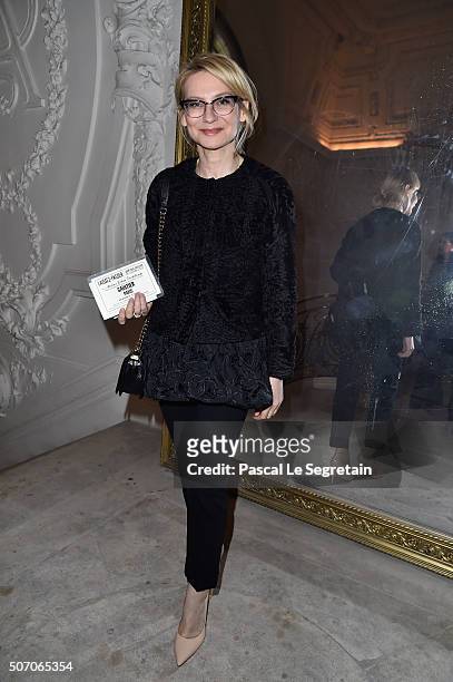 Evelina Khromchenko attends the Jean Paul Gaultier Spring Summer 2016 show as part of Paris Fashion Week on January 27, 2016 in Paris, France.