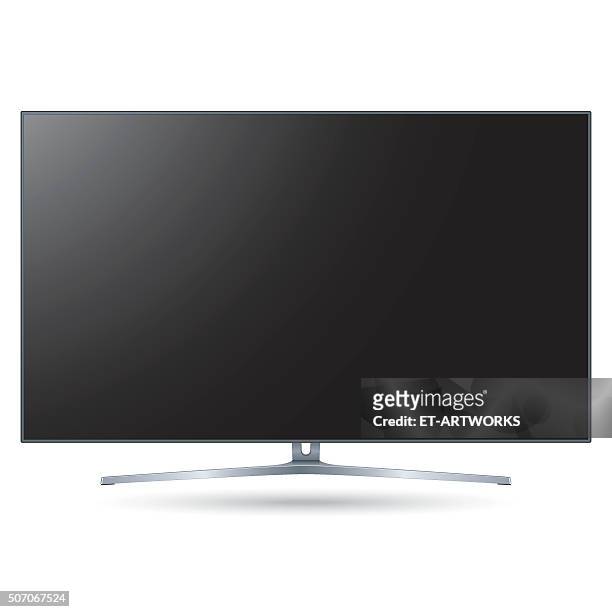 vector black smart tv template - television set 幅插畫檔、美工圖案、卡通及圖標