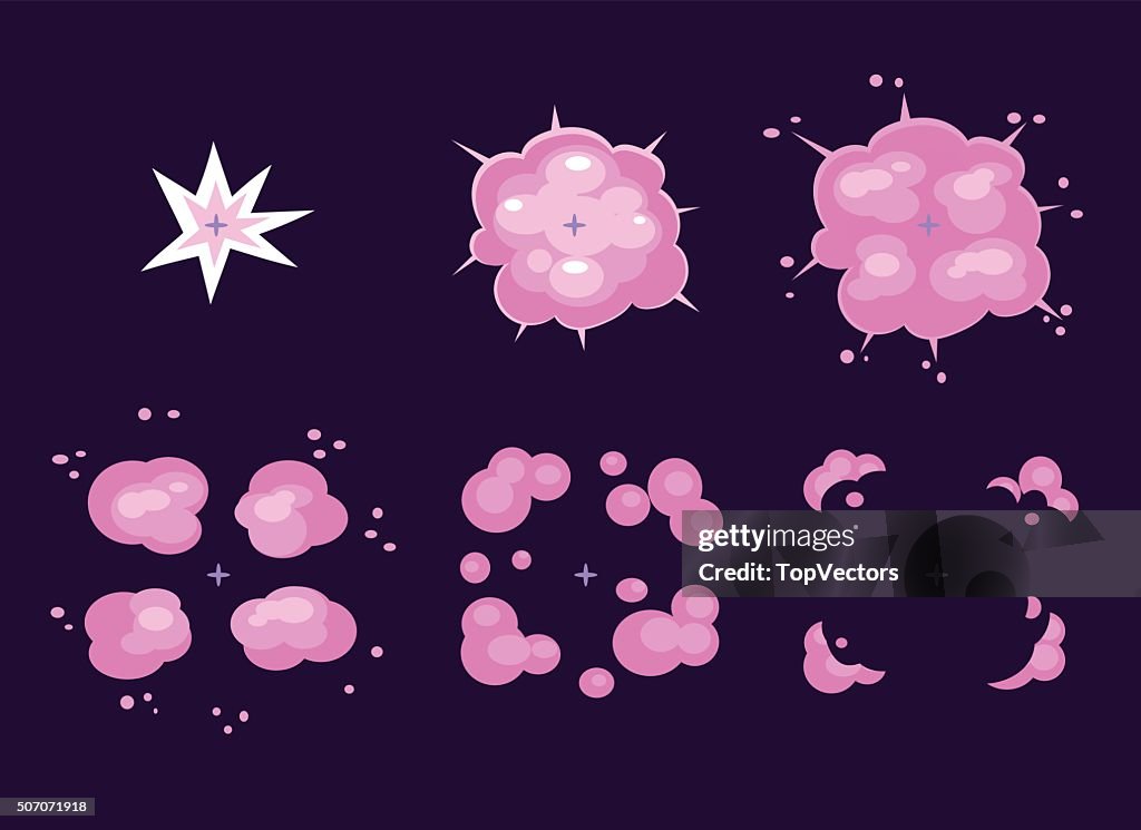 Exploding Out Cartoon Explosion Cartoon Explode Effect Animation High-Res Vector Graphic ...