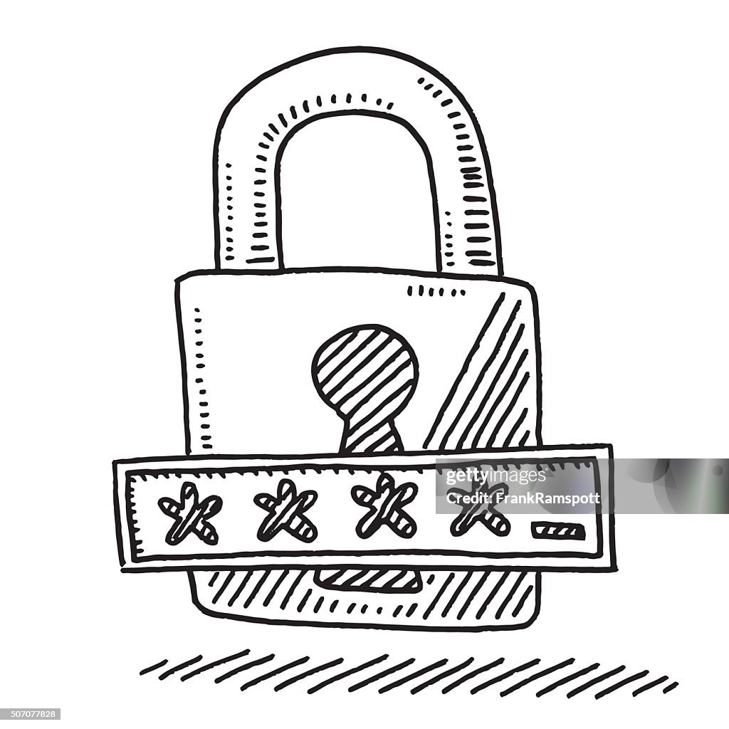 Lock Password Field Asterisk Symbol Drawing