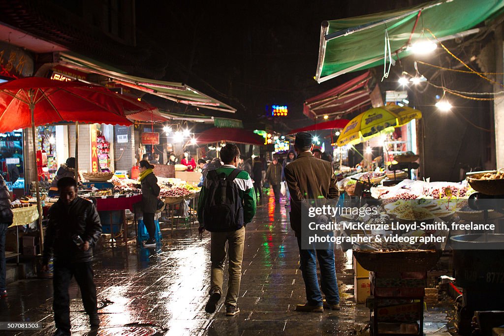 Market street at night