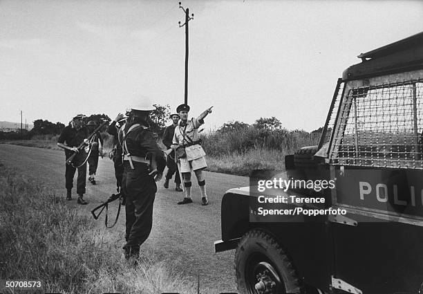 Members of the royal Rhodesia regiment on way to Kariba Dam to guard installation during strike by African workers.