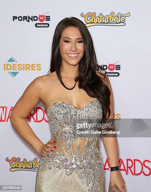 Adult film actress Eva Lovia attends the 2016 Adult Video News Awards at the Hard Rock Hotel & Casino on January 23, 2016 in Las Vegas, Nevada.
