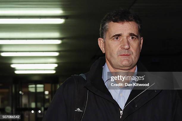 Defendant Darrell Read leaves Southwark Crown Court on January 27, 2016 in London, England. Five of the six brokers who were facing charges of...