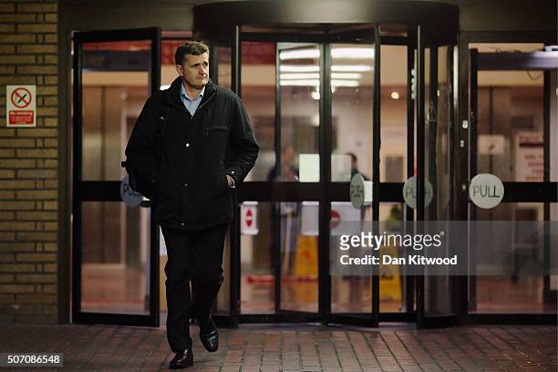 Defendant Darrell Read leaves Southwark Crown Court on January 27, 2016 in London, England. Five of the six brokers who were facing charges of...