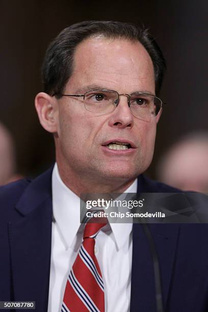 The Drug Enforcement Administration Office of Diversion Control Deputy Assistant Administrator Louis Milione testifies before the Senate Judiciary...