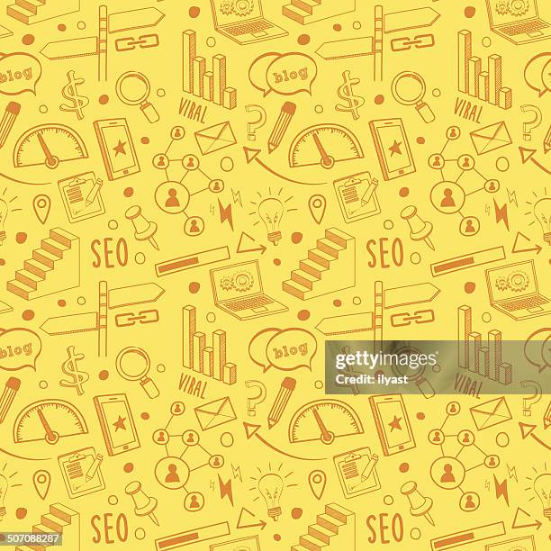 seamless social media pattern - status icon stock illustrations