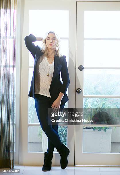 Actress Kate Winslet is photographed for Los Angeles Times on January 3, 2016 in Beverly Hills, California.