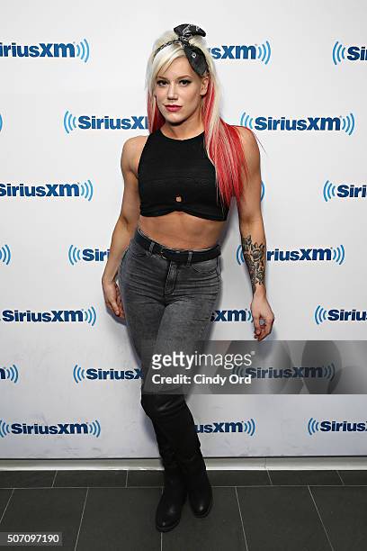 Wrestler Taya Valkyrie visits the SiriusXM Studios on January 27, 2016 in New York City.