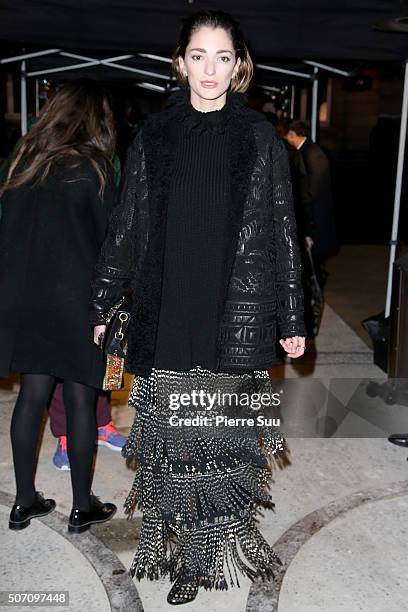 Sofia Sanchez Barrenechea arrives at the Valentino Haute Couture Spring Summer 2016 show as part of Paris Fashion Week on January 27, 2016 in Paris,...