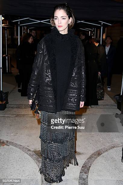 Sofia Sanchez Barrenechea arrives at the Valentino Haute Couture Spring Summer 2016 show as part of Paris Fashion Week on January 27, 2016 in Paris,...