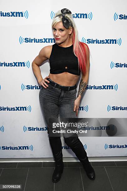 Wrestler Taya Valkyrie visits the SiriusXM Studios on January 27, 2016 in New York City.