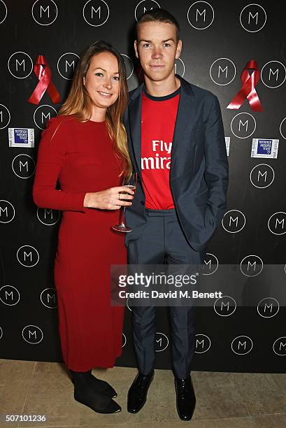 Will Poulter and sister Jo Poulter attend the launch of M Victoria Street in aid of Terrence Higgins Trust on January 27, 2016 in London, England.