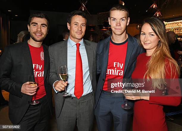 Nat Meyers, Ed Poulter, Will Poulter and Jo Poulter attend the launch of M Victoria Street in aid of Terrence Higgins Trust on January 27, 2016 in...