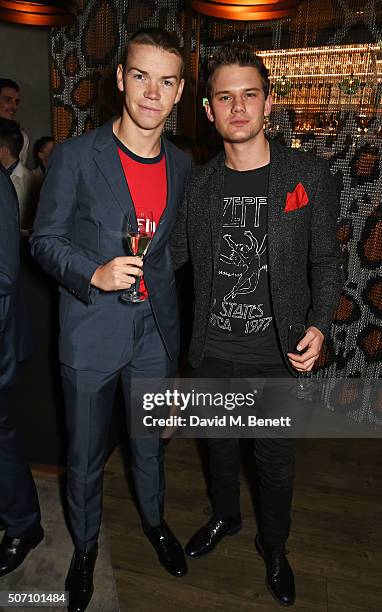 Will Poulter and Jeremy Irvine attend the launch of M Victoria Street in aid of Terrence Higgins Trust on January 27, 2016 in London, England.