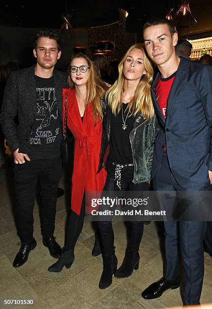 Jeremy Irvine, Daisy de Villeneuve, Mary Charteris and Will Poulter attend the launch of M Victoria Street in aid of Terrence Higgins Trust on...