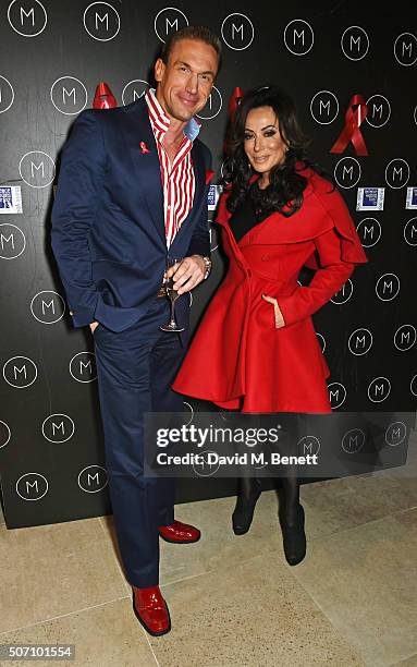 Dr Christian Jessen and Nancy Dell'Olio attend the launch of M Victoria Street in aid of Terrence Higgins Trust on January 27, 2016 in London,...