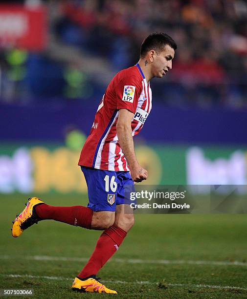 Angel Correa of Club Atletico de Madrid celebrates after scoring his team's 2nd goal during the Copa del Rey Quarter Final 2nd Leg match between Club...