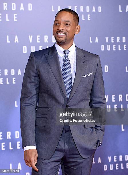 Will Smith attends the 'Concussion' Premiere at Callao Cinema on January 27, 2016 in Madrid, Spain.