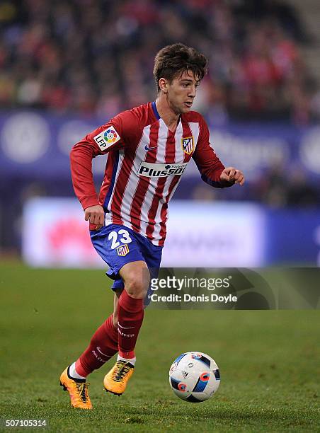 Luciano Vietto of Club Atletico de Madrid in action during the Copa del Rey Quarter Final 2nd Leg match between Club Atletico de Madrid and Celta...