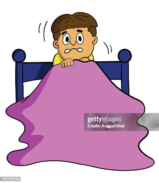 boy scared - sleeping nightmare stock illustrations