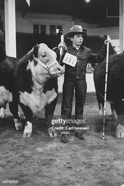 Last years winner of the Catch a calf contest during the National Western Stock show.