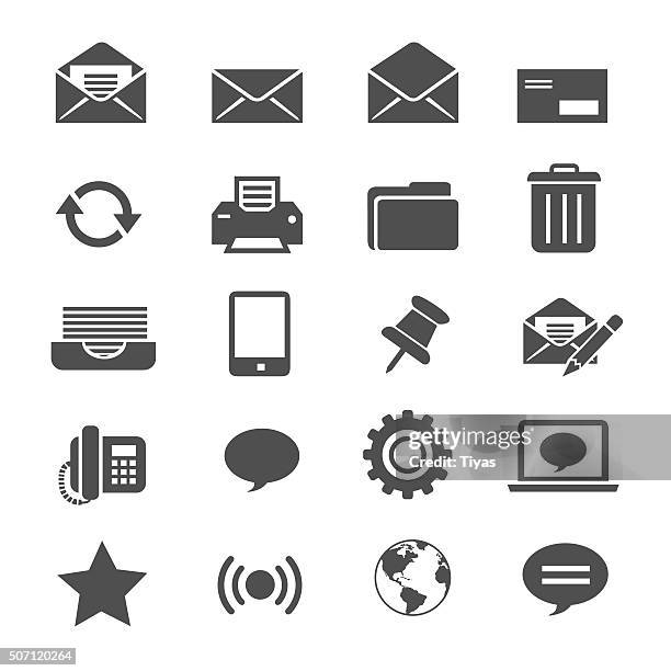 stockillustraties, clipart, cartoons en iconen met email icons - envelop