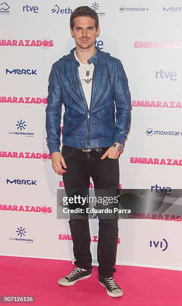 Actor Miguel Diosdado attends 'Embarazados' premiere at Capitol cinema on January 27, 2016 in Madrid, Spain.