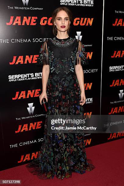 Actress Natalie Portman attends the New York premiere of "Jane Got A Gun" hosted by The Weinstein Company with the Cinema Society and Serpent's Bite...