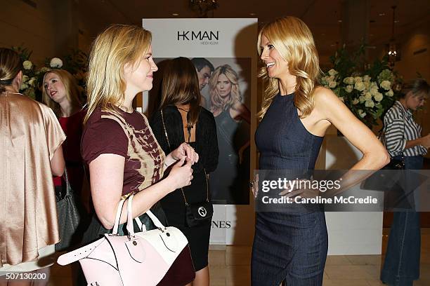 Heidi Klum speaks with guests during a Heidi Klum Intimates Breakfast on January 28, 2016 in Sydney, Australia.