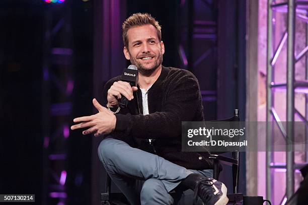 Actor Gabriel Macht attends AOL Build Presents "Suits" at AOL Studios In New York on January 27, 2016 in New York City.