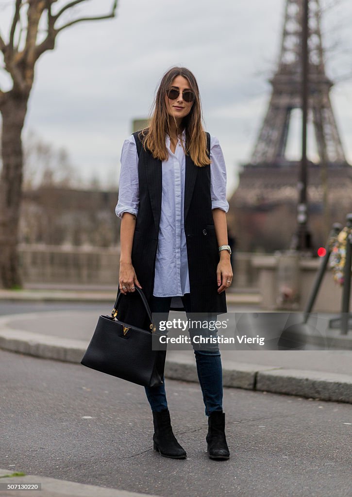 Street Style : Paris Fashion Week - Menswear Fall/Winter 2016/2017 : Day Five