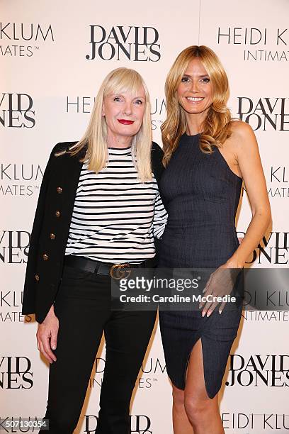 Heidi Klum poses with Donna Player at a Heidi Klum Intimates Breakfast on January 28, 2016 in Sydney, Australia.