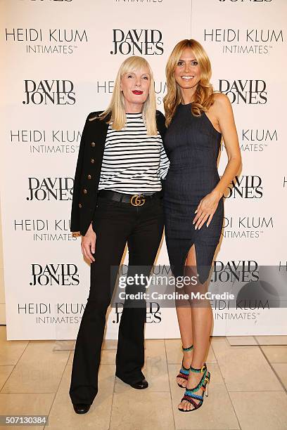 Heidi Klum poses with Donna Player at a Heidi Klum Intimates Breakfast on January 28, 2016 in Sydney, Australia.