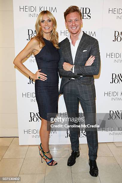Heidi Klum poses with Luc Wiesman at a Heidi Klum Intimates Breakfast on January 28, 2016 in Sydney, Australia.