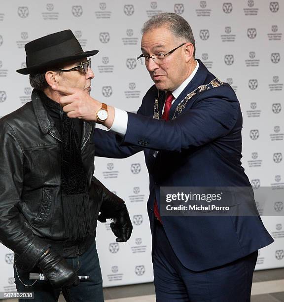 Jules Deelder and Ahmed Aboutaleb attend the opening of the Rotterdam International Film Festival on January 27, 2016 in Rotterdam, Netherlands.