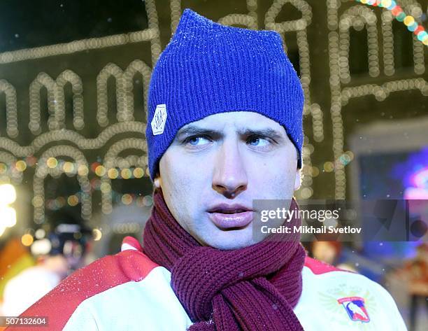 Russian businessman, SKA St. Petersburg's vice president and son of billionaire Boris Rotenberg Roman Rotenberg takes part in a hockey match marking...