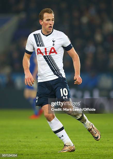 Harry Kane of Tottenham Hotspur during the The Emirates FA Cup Third Round Replay between Leicester City and Tottenham Hotspur at The King Power...