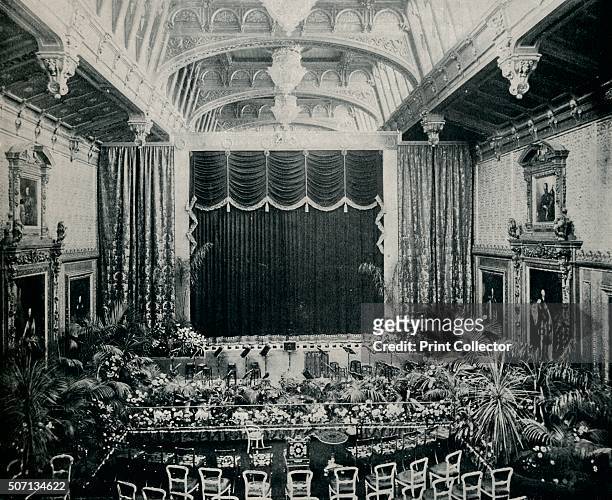 'The Waterloo Chamber, Windsor Castle, Fitted as a theatre for the State Plays of 1891', c1891,. Queen Victoria commanded the Inspector of Windsor to...