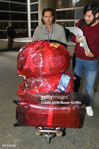 Brad Falchuk is seen at LAX on January 27, 2016 in Los Angeles, California.